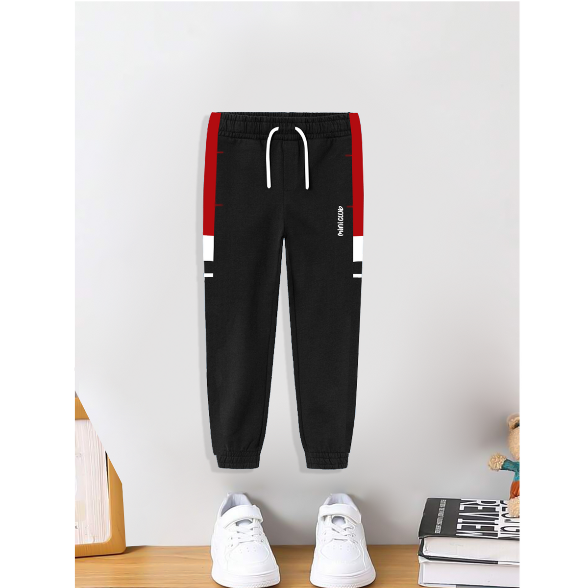 Black Trouser with Red & White Panel